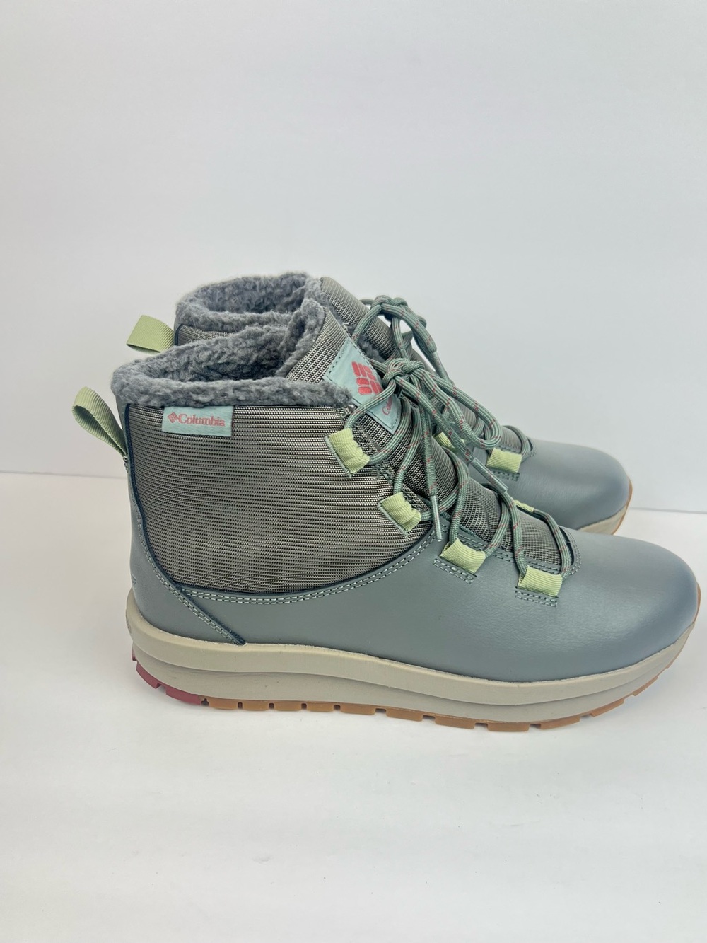 Columbia Women's Gray and Sage Lace-Up Athletic Boots Size 10W